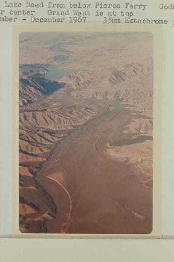 Down Lake Mead from below Pierce Ferry. Gods Pocket is upper center. Grand Wash is at top