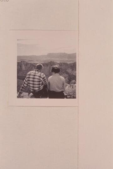 Pat and Susie Reilly at top of wall above Badger Creek Rapid