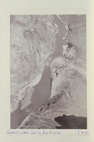 Mile 196.1 to 197.2. Gypsum Canyon at Mile 196.6 enters from right side of photo