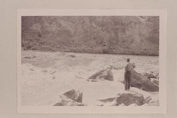 In Cataract Canyon below the point of capsize. This print is captioned, Cataract Canyon. #23. By Clyde Eddy's book