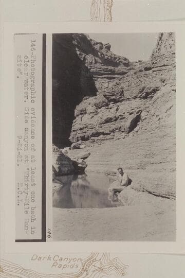\bath in the clear water which seeps in Cove Canyon. The figure is probably LaRue