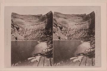 Copy of stereo in Huntington Library: No. 67, "Views on the Yampa River," Yampa River Series: Amphitheatre Cliff (looking down the river)