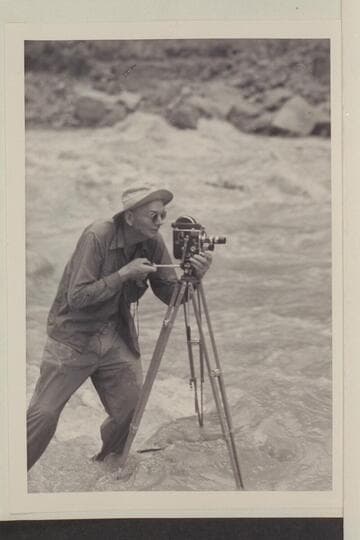 Paul L. Wright, Newark, New Jersey.  Dark Canyon Rapids, Cataract Canyon, Colorado River.  Mexican Hat to Lees Ferry, 1950; Lees Ferry to Bright Angel Creek, 1951; Bright Angel Creek to Pierces Ferry, 1952; Greenriver, Utah, to Hite, 1953