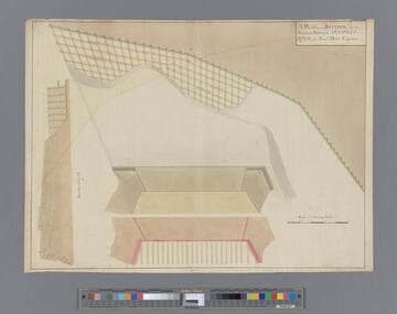 A plan and section of the Barbette Battery at Annapolis Royal, [cartographic material] / by Mattw. Dixon, engineer