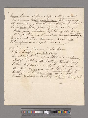 Opie, Amelia (Alderson). "Man's love is of man's life a thing apart …" : a poem