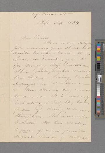 Stowe, Harriet Beecher. Letter to Annie Adams Fields