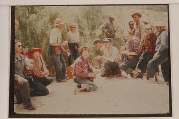 Bus Hatch party of 1956. Photo at lunch stop below Vulcan Rapid