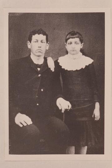 Elmer Kane and his cousin. "Aunt Elvira made all their clothes."