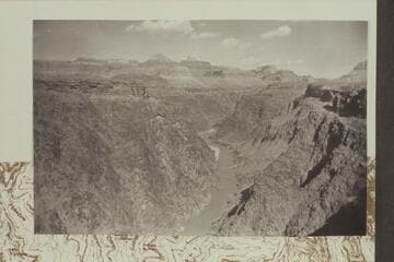 Upriver from Tonto Platform east of mouth of Horn Creek. Brahma and Zoroaster are left of upper center