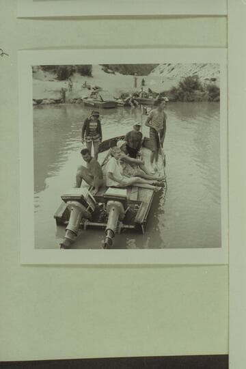 The "Para Dox" being poled across the inlet at Separation Canyon. Debbie Marston; Dock Marston; Laura Bell; Buzz Belknap; Doc Hill
