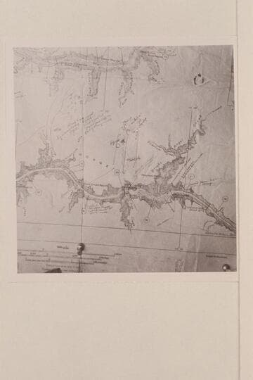 Holmstrom's sketch of Horn Creek Rapid on his maps. He ran this rapid