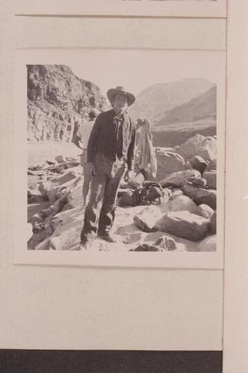 Buzz Belknap in costume for the "Colorado River Story." Frank LaRue was in charge of wardrobe. Marston-Disney cruise