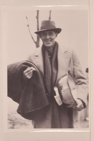 "The Klein of Evie and me was taken as we proudly carried off the Trophy for the Radnor Point-to-Point two years ago." (John Mull's letter 1954, Mar. 23)